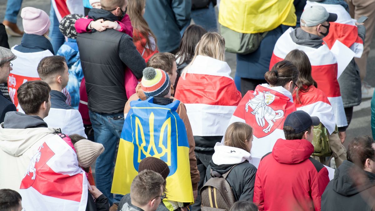 Marsz za wasz? i nasz? wolno?? w Gda?sku
27.03.2022 Gdansk Solidarnosciowy marsz za wasza i nasza wolnosc oraz wiec antywojenny dla wolnej Bialorusi Ukrainy i Europy  Fot. Wojciech Strozyk/REPORTER
Wojciech Strozyk/REPORTER
