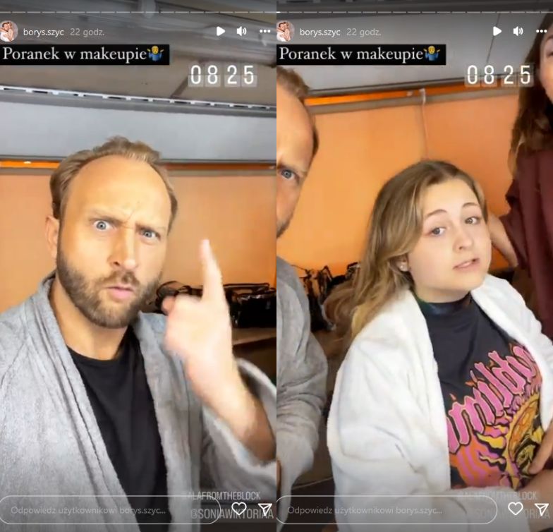 Borys Szyc na planie z córką