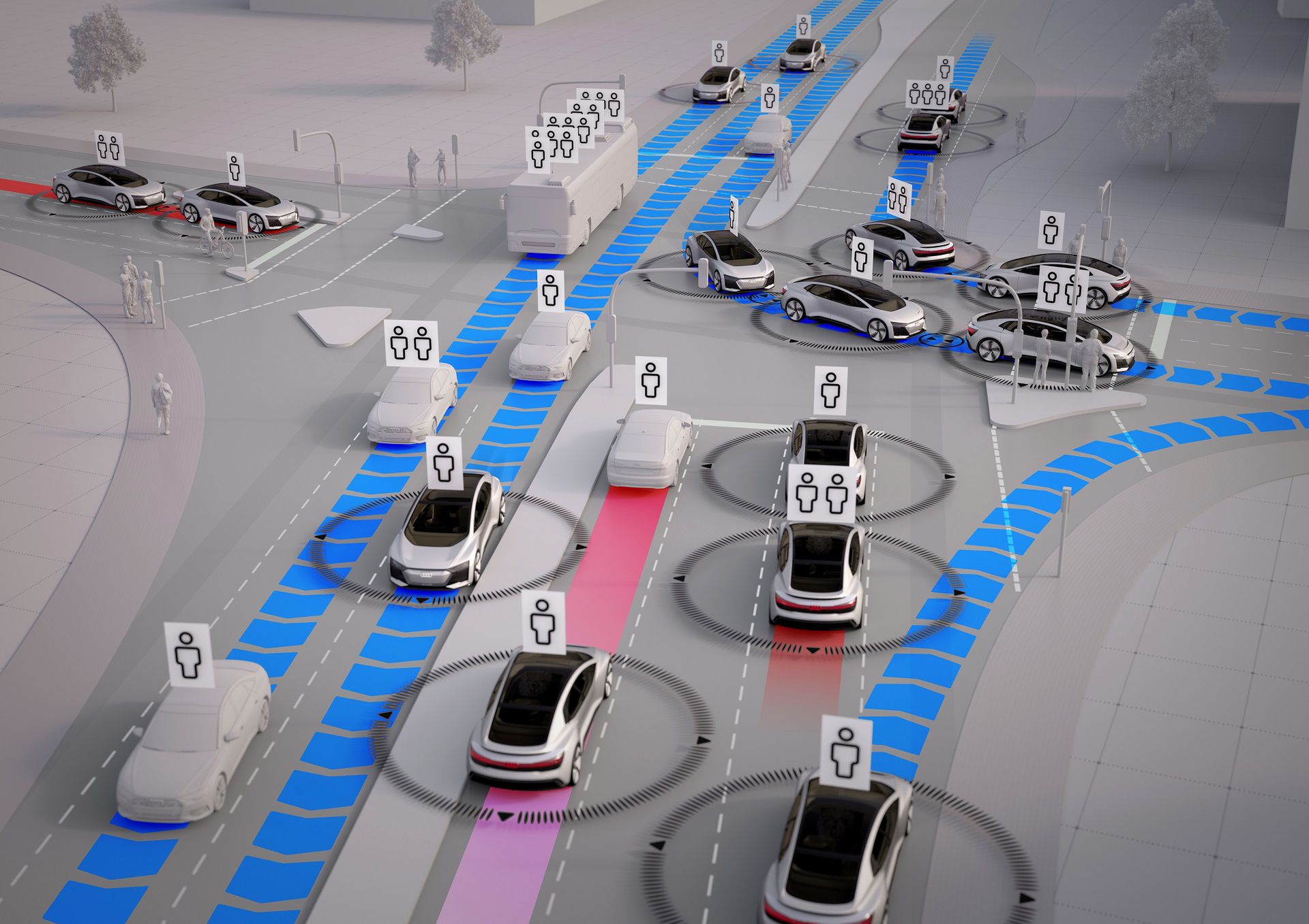 Technologia Car-to-X prezentowana przez Audi (fot. Audi)