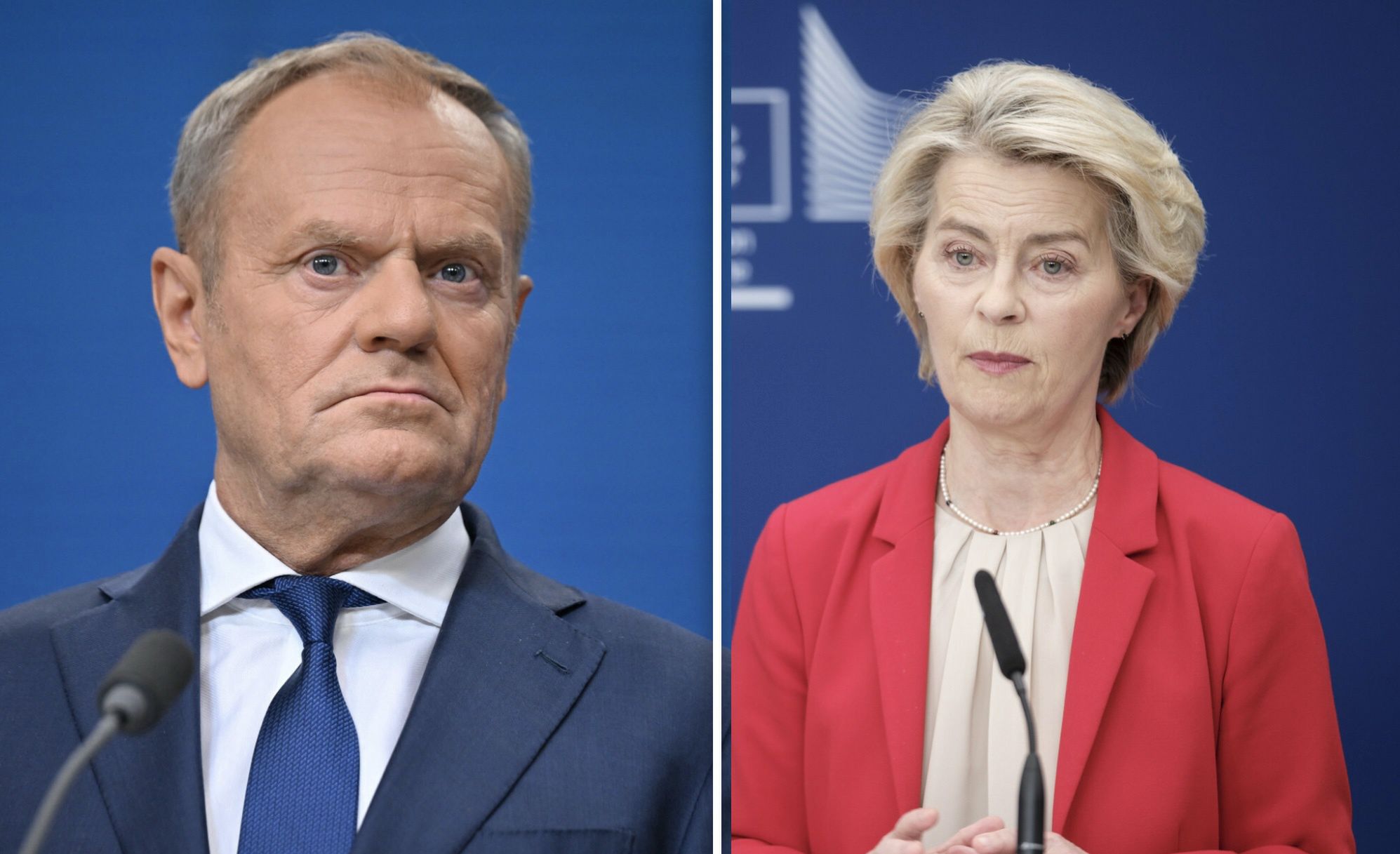 Donald Tusk i Ursula von der Leyen, wieloletnie ramy finansowe n