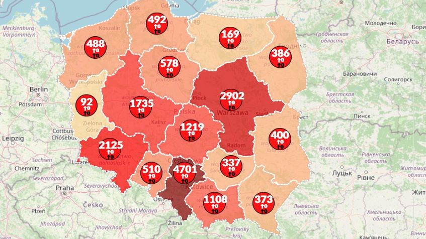 Liczba zakażeń koronawirusem w Polsce - dane z 15 maja