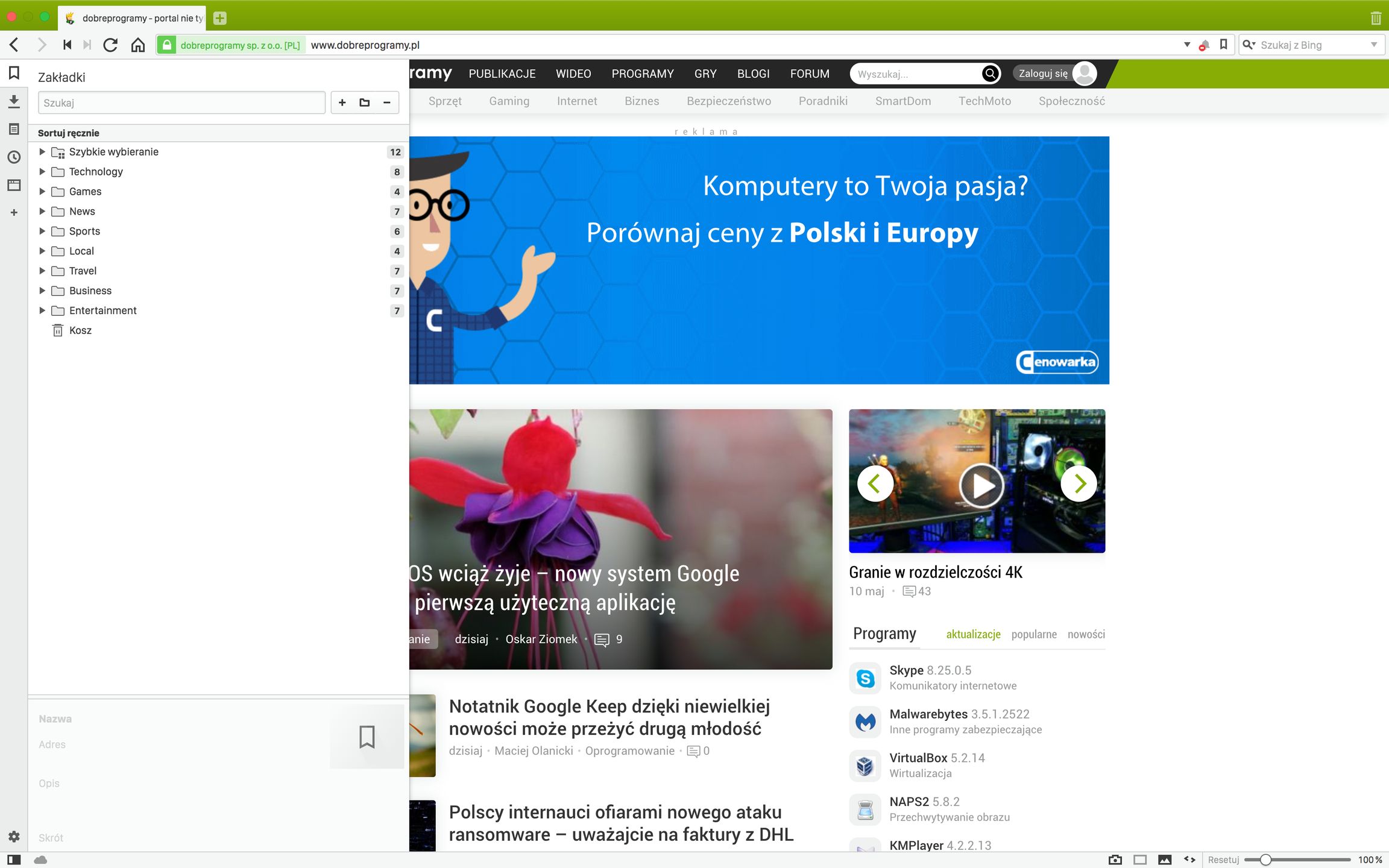 Pływające panele wyświetlają się przed stroną i są odczuwalnie bardziej responsywne