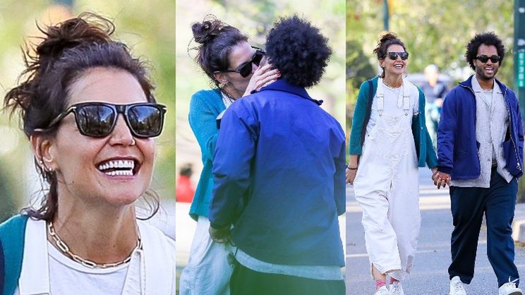 Roześmiana Katie Holmes MIGDALI SIĘ z ukochanym w nowojorskim Central Parku