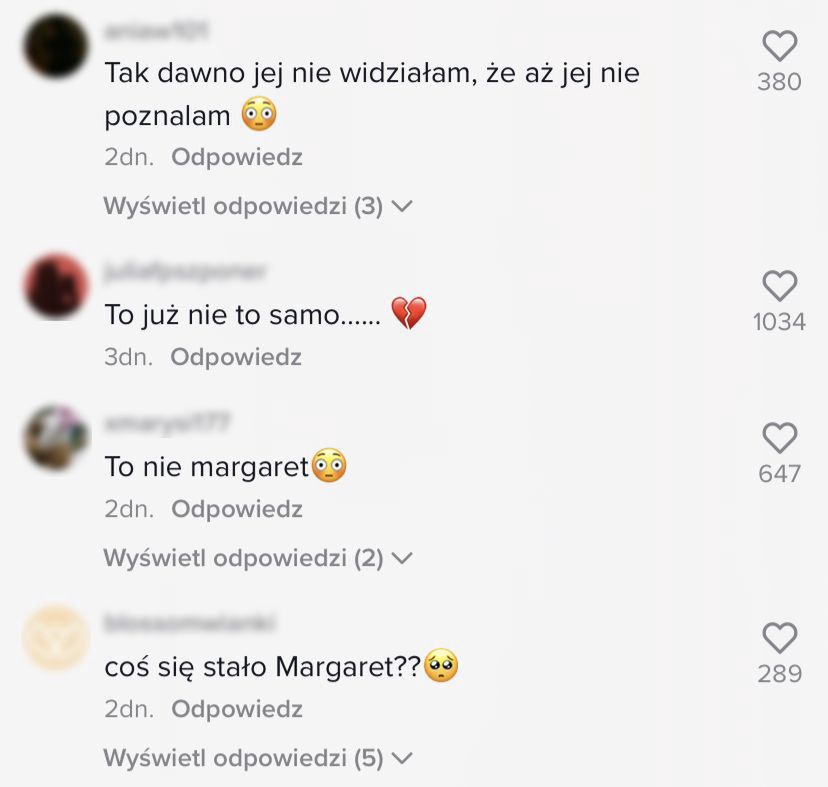 Fani martwią się wyglądem Margaret