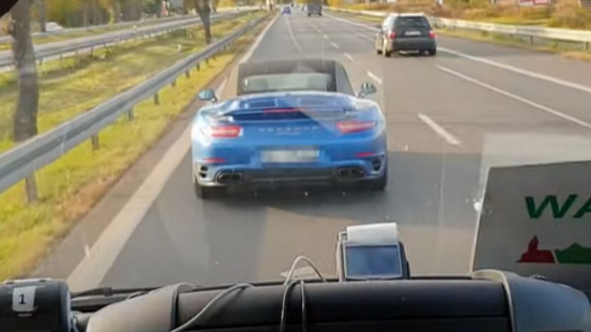 Kierowca blokował lewy pas ruchu