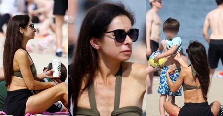 Marta Kaczyńska wypoczywa na sopockiej plaży z mężem i synkiem (ZDJĘCIA)