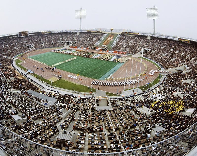 Stadion olimpijski w Moskwie w dniu otwarcia igrzysk olimpijskich w 1980 r. - domena publiczna