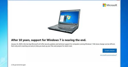 Koniec przygody z Windows 7 - Microsoft przypomina o tym komunikatem