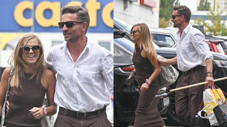 Agnieszka Kaczorowska i Marcin Rogacewicz w drodze na trening
