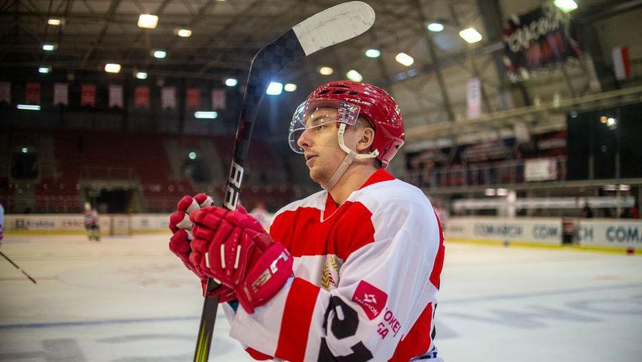 Krystian Mocarski w barwach Comarch Cracovii (Foto: cracovia-hokej.pl)