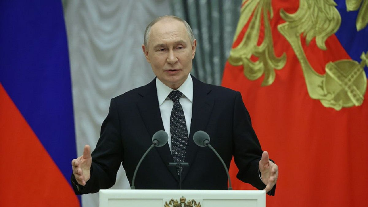 Russian President Vladimir Putin Bestows Awards To Cultural Figures In Moscow
MOSCOW, RUSSIA - MARCH 25: Russian President Vladimir Putin speaks during a ceremony at the Senate Palace of the Kremlin, on March 25, 2026 in Moscow, Russia. Russian President presented qwards to national culture figures. (Photo by Contributor/Getty Images)
Contributor