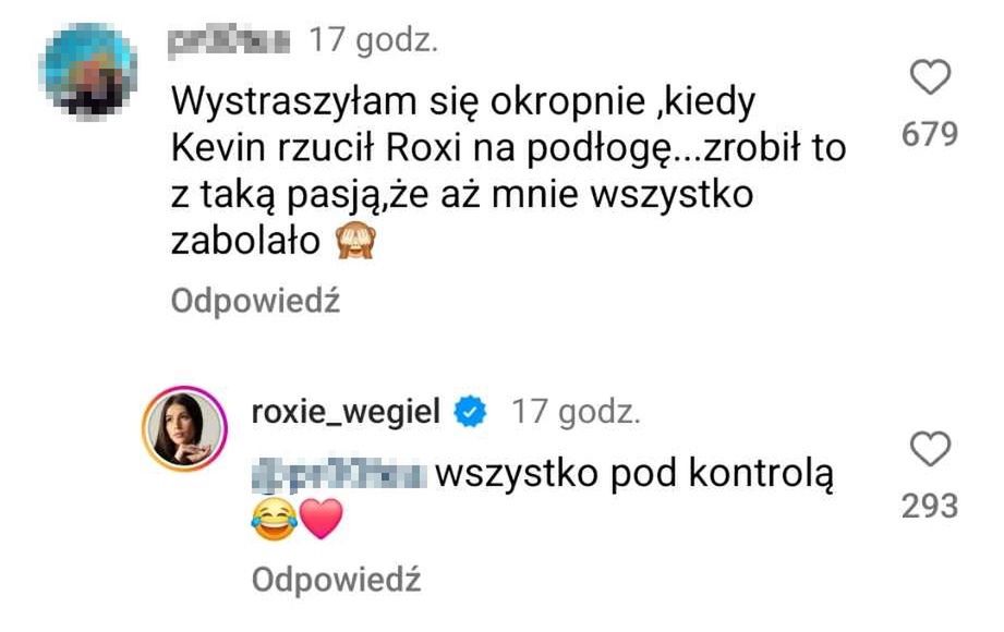 Roksana Węgiel reaguje na pozytywne komentarze pod adresem Kevina Mgleja