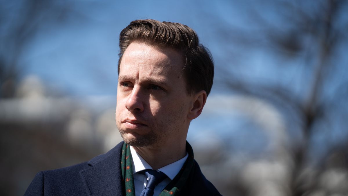 Krzysztof Bosak (Konfederacja) after the government's meeting with opposition politicians, at the Chancellery in Warsaw, Poland, on March 21, 2022 (Photo by Mateusz Wlodarczyk/NurPhoto via Getty Images)