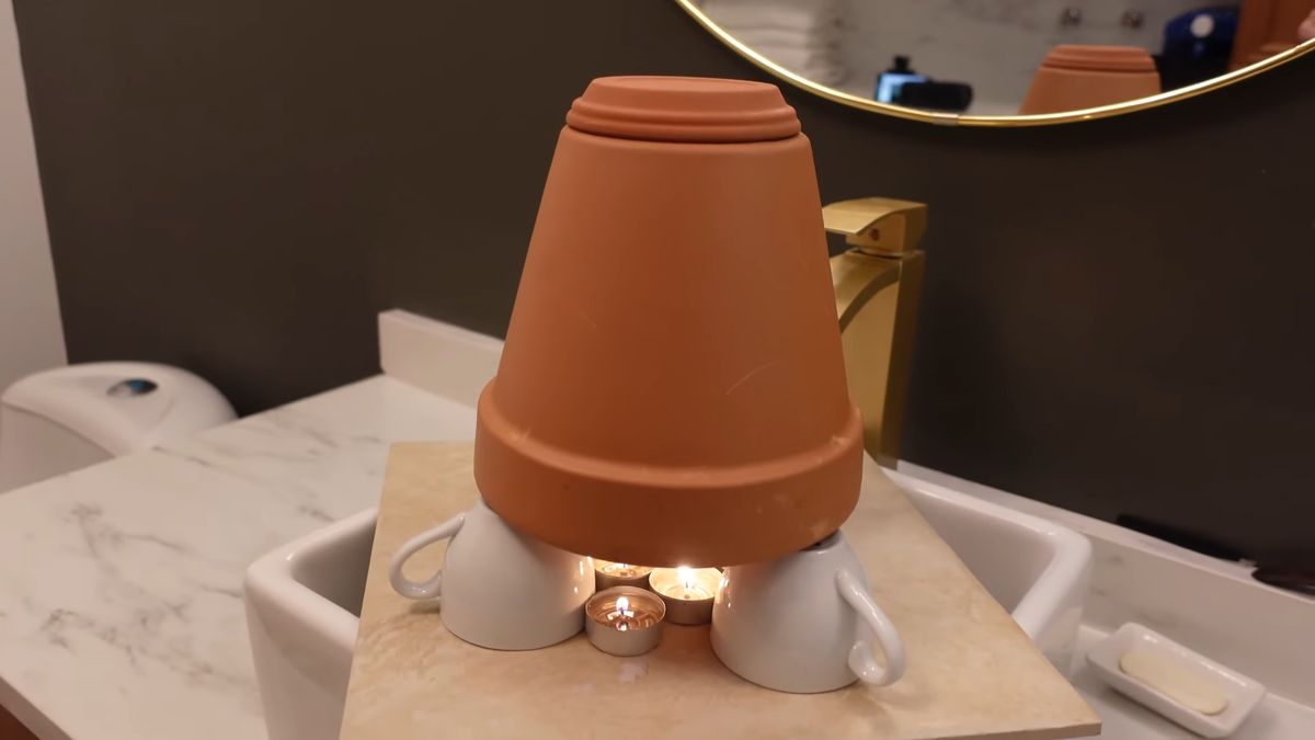 Ogrzewacz z doniczek i świec