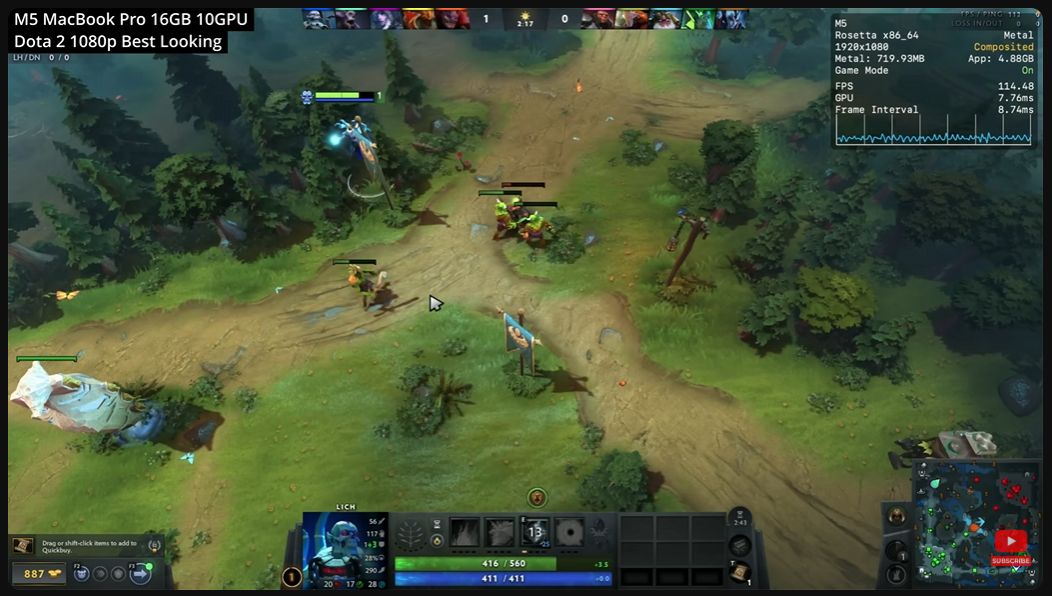 Dota 2 na Apple M5