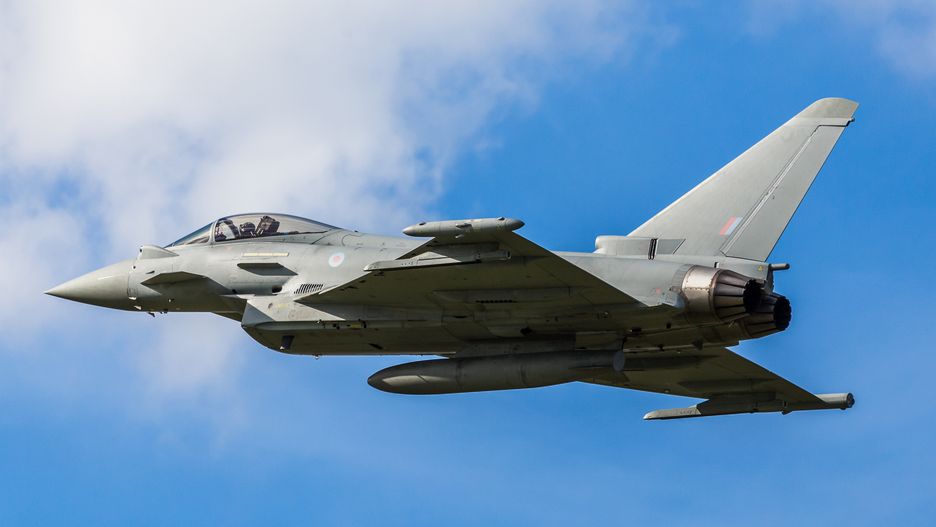 Low level fly over
The RAF Typhoon performs a low flyover at Liverpool airport prior to landing.
wellsie82
military aviation (military airplane)