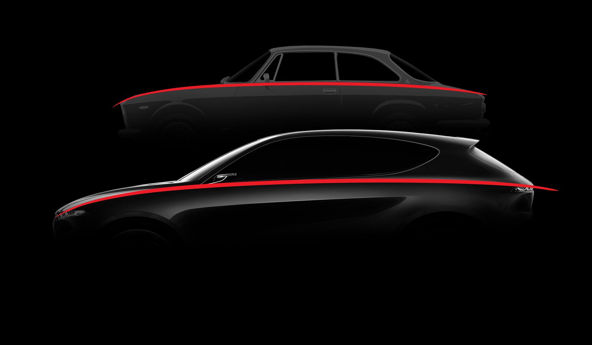 Alfa Romeo Tonale Concept (2019) i Alfa Romeo Giulia GT (1963) (fot. Alfa Romeo)