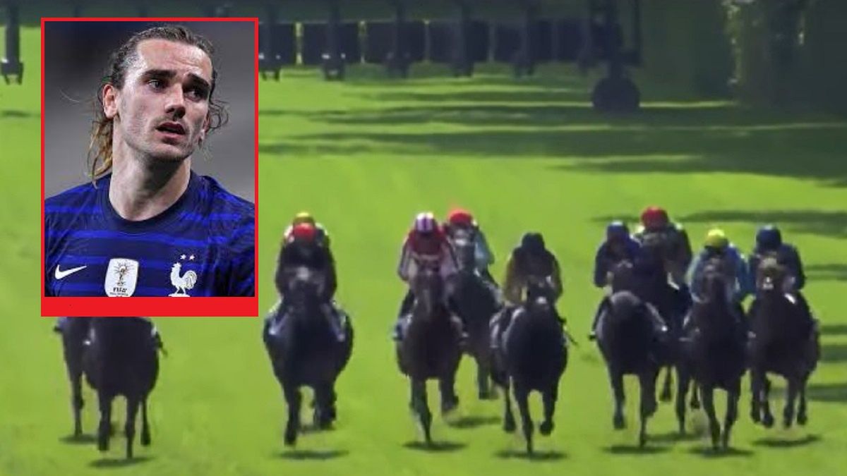 Antoine Griezmann emocjonował się gonitwą konną