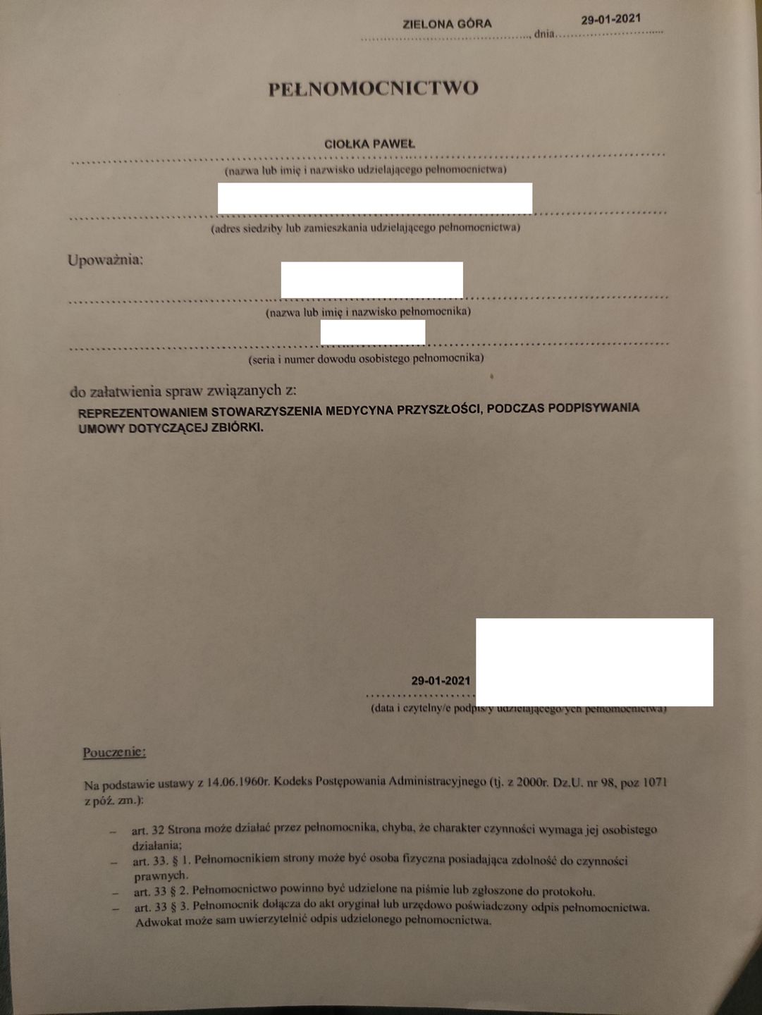 Takie umowy do podpisania otrzymywali rodzice chorych dzieci