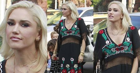 Wystylizowana Gwen Stefani w drodze do kościoła