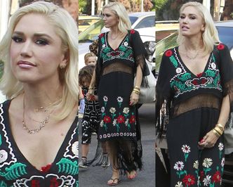 Wystylizowana Gwen Stefani w drodze do kościoła