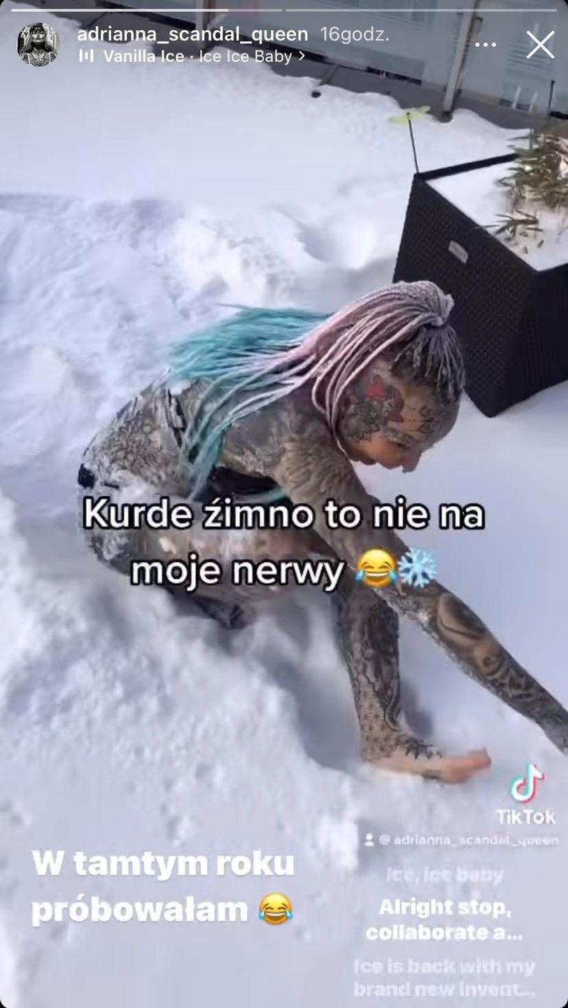 Adrianna Eisenbach z "Królowych życia" biega po śniegu w SAMYM BIKINI (ZDJĘCIA)
