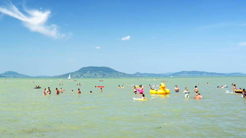 Beach scene at Lake Balaton (Balatonfenyves) , HungaryBeach scene at Lake Balaton (Balatonfenyves) , Hungarypgaborphotosbadacsony, balaton, beautiful, blue sky, cloud, coast, dream, fauna, flora, holiday, light, ocean, outdoor, scenery, scenic, seasonal, summertime, tropical, vacation, view
