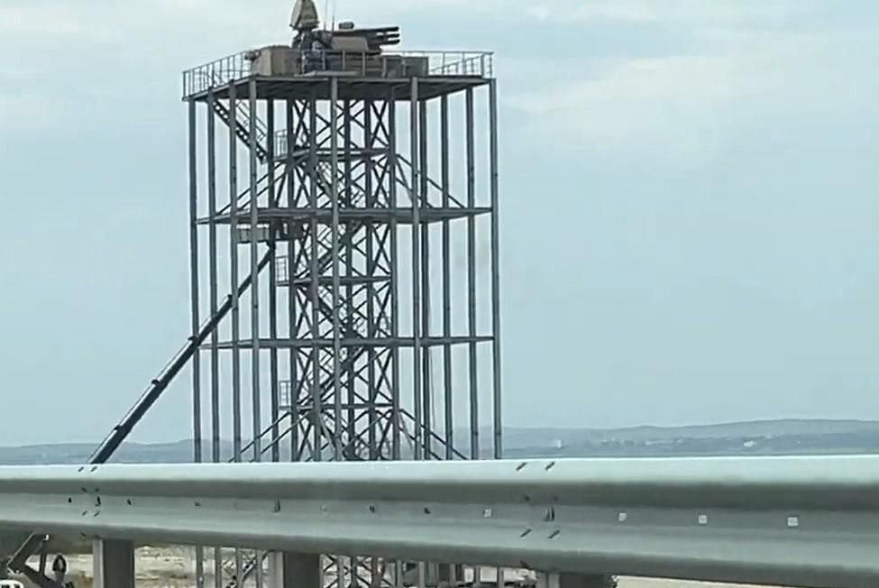 Air defense tower near the Crimean Bridge