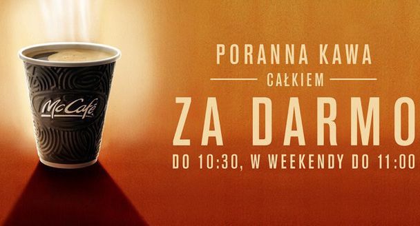 McDonald's po raz dziewiąty częstuje z rana darmową kawą