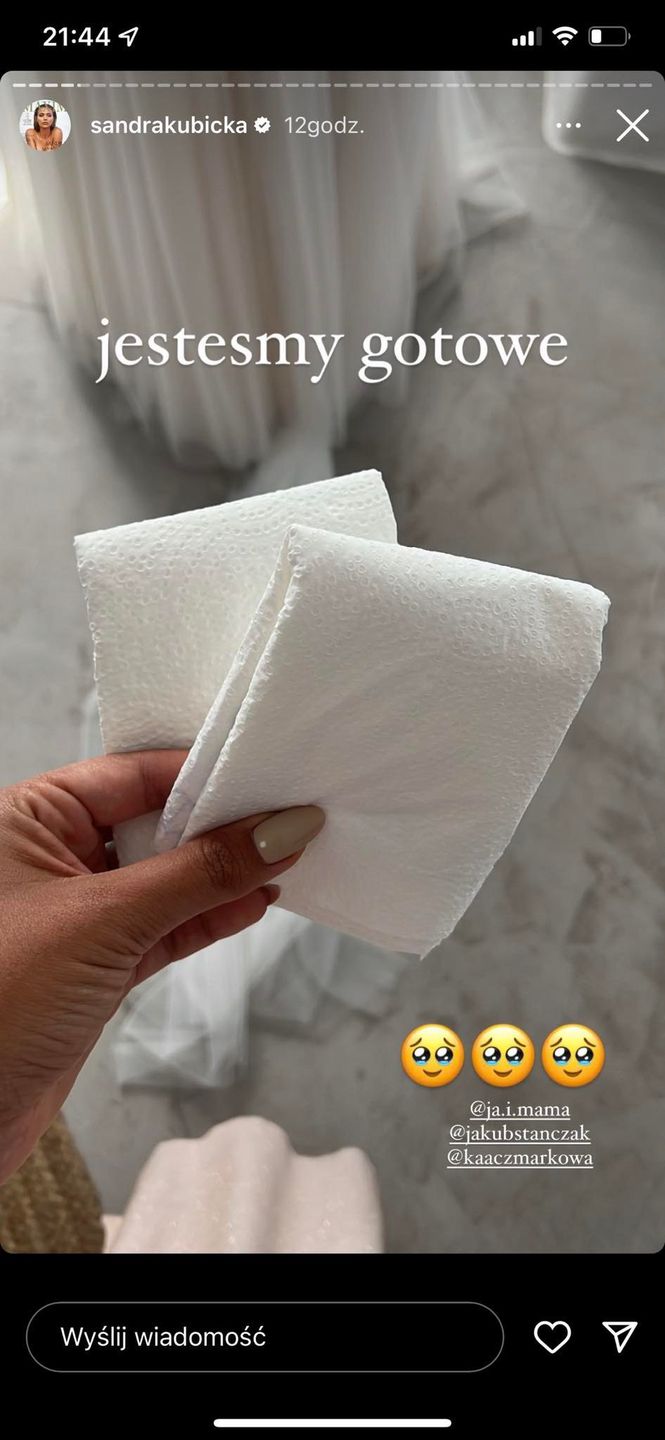 Screen z InstaStories Sandry Kubickiej