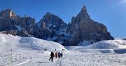 San Martino di Castrozza. Narty z widokiem na perłę Dolomitów