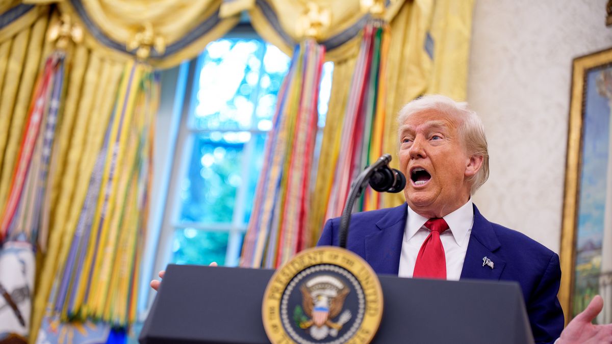 WASHINGTON, DC - MAY 28: U.S. President Donald Trump speaks during a swearing in ceremony for U.S. Attorney for Washington, D.C. Jeanine Pirro in the Oval Office of the White House on May 28, 2025 in Washington, DC. Trump has announced Pirro, a former Fox News personality, judge, prosecutor, and politician, after losing support in the Senate for his first choice, Ed Martin, over his views on the January 6, 2021 attack on the U.S. Capitol. (Photo by Andrew Harnik/Getty Images)