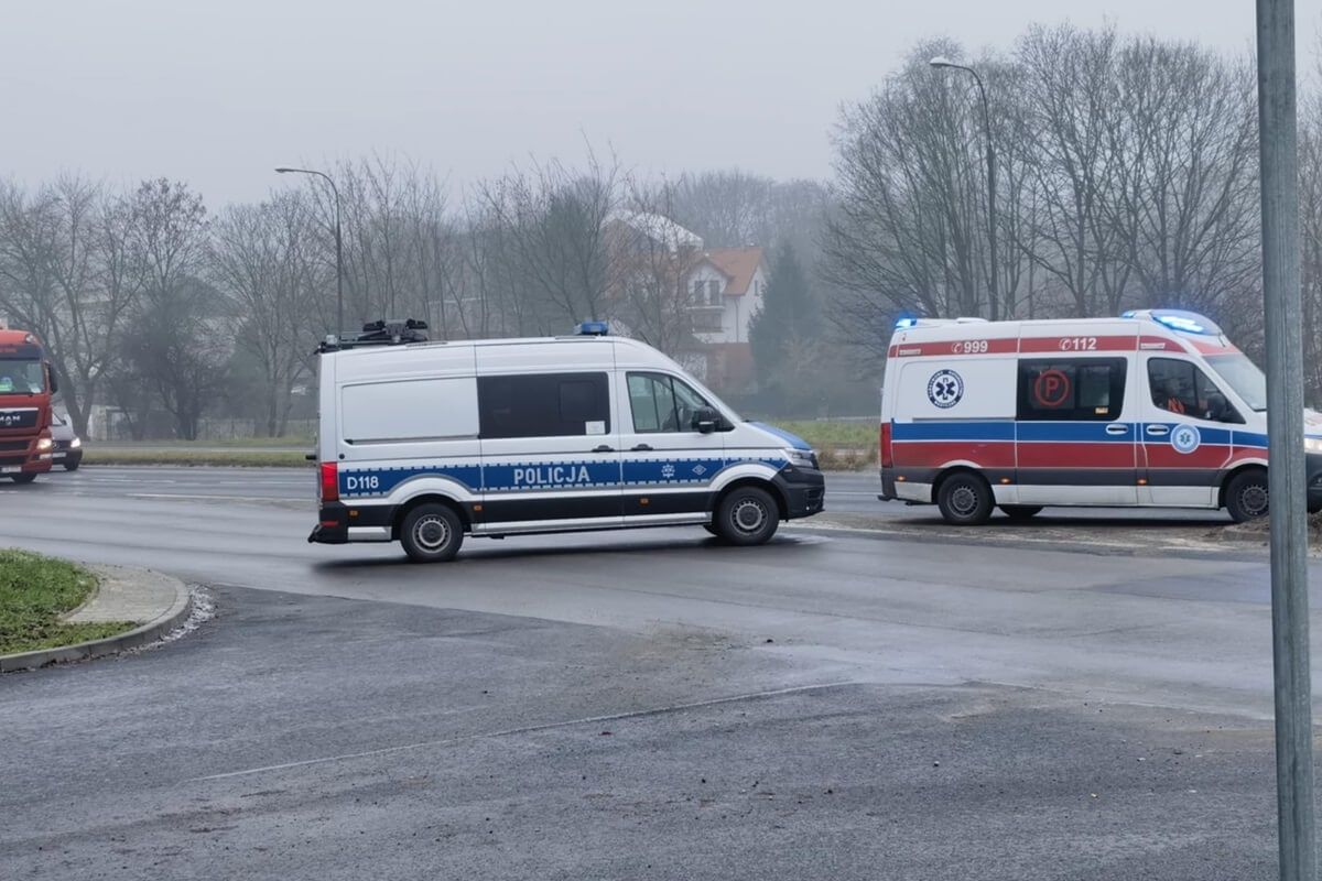Karambol na wiadukcie ul. Mełgiewskiej w Lublinie