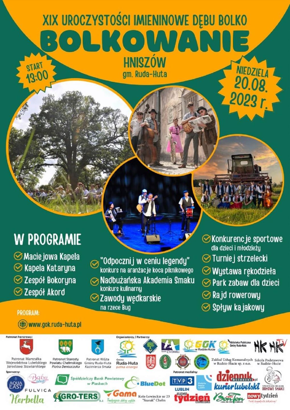 Bolkowanie w Hniszowie 2023 - plakat, program wydarzenia