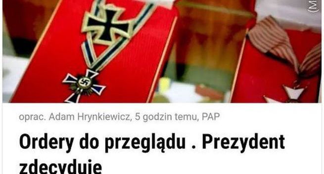 Fotoedytor Wirtualnej Polski upomniany za zdjęcie hitlerowskiego orderu przy tekście o Virtuti Militari