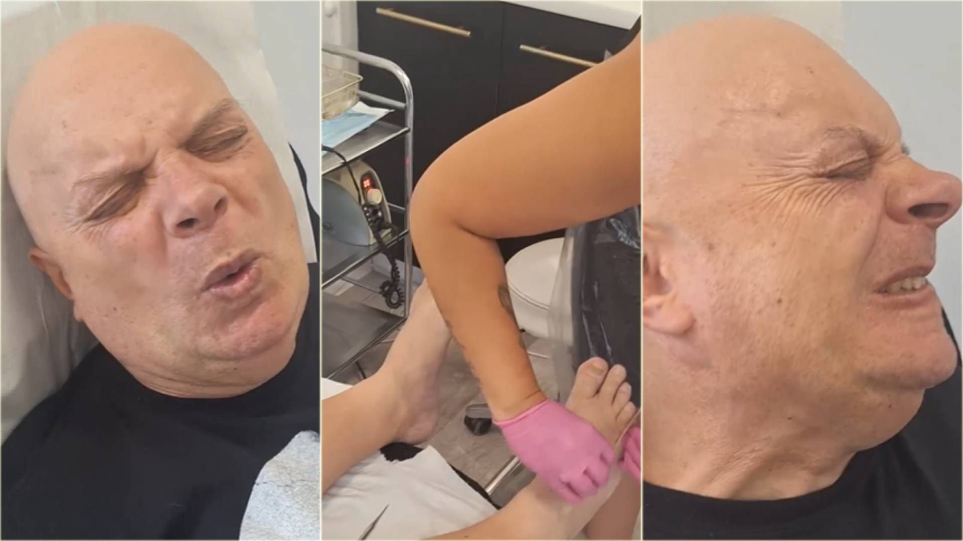 Krzysztof Skiba w salonie pedicure (Instagram)