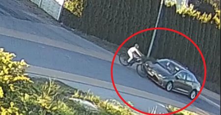 Nagranie ze Starych Bielic. Dziecko wyjechało na ulicę wprost pod auto