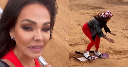 Sylwia Bomba desperacko ociepla wizerunek i żartuje sama z siebie, surfując po piachu... Zabawne?