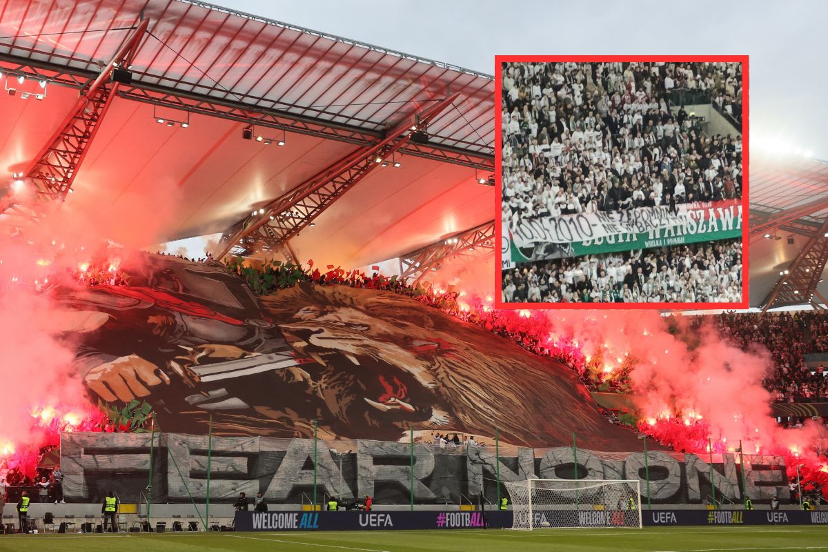 Oprawa kibiców Legii Warszawa podczas meczu z Chelsea