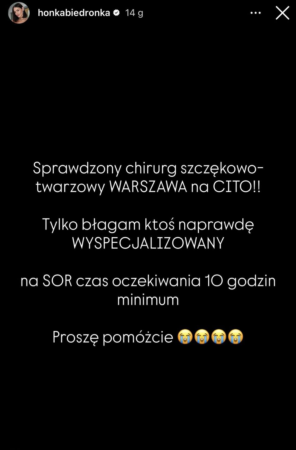 Honorata Skarbek trafiła na SOR