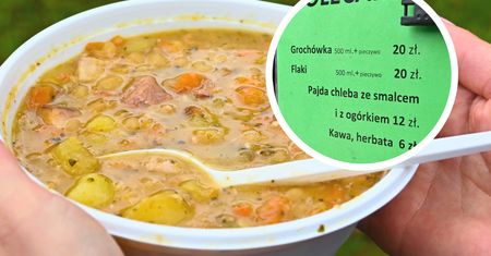 Za porcję wojskowej grochówki zapłaciłam 20 zł. Oto co dostałam w plastikowym talerzu