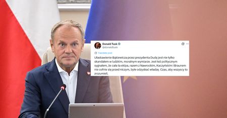 Duda ułaskawił Bąkiewicza. Tusk zareagował w ostrych słowach