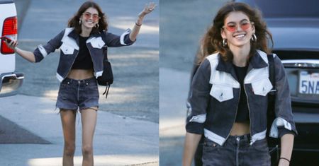 Niepokojąco chuda Kaia Gerber chwali się długimi nogami na ulicy (ZDJĘCIA)