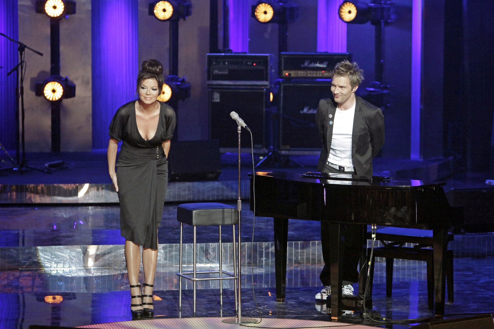 Edyta Górniak i Adam Sztaba na scenie w 2010 r.