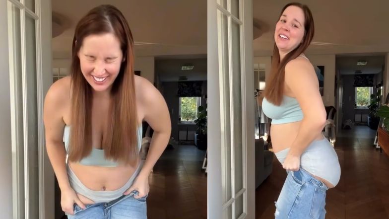 Lil Masti mierzy jeansy w połogu