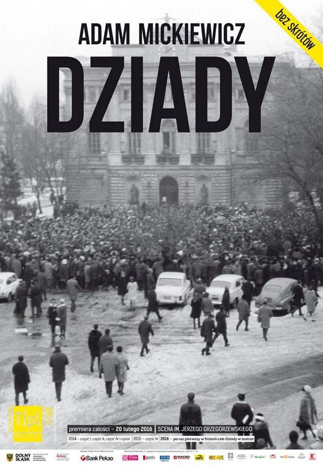 Plakat "Dziadów" Teatru Polskiego we Wrocławiu