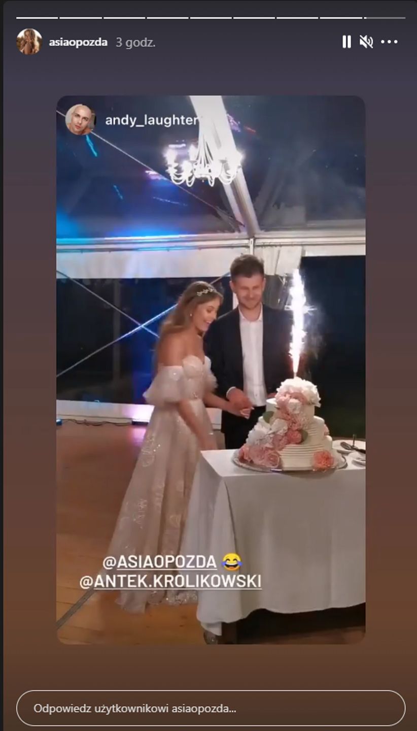Joanna Opozda w drugiej sukni ślubnej