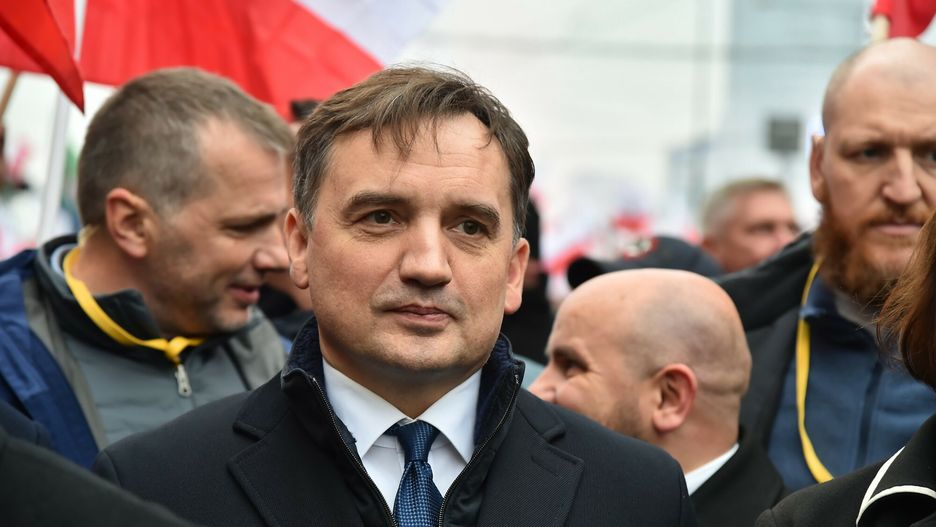 Minister sprawiedliwości Zbigniew Ziobro  na Marszu Niepodległości w Warszawie