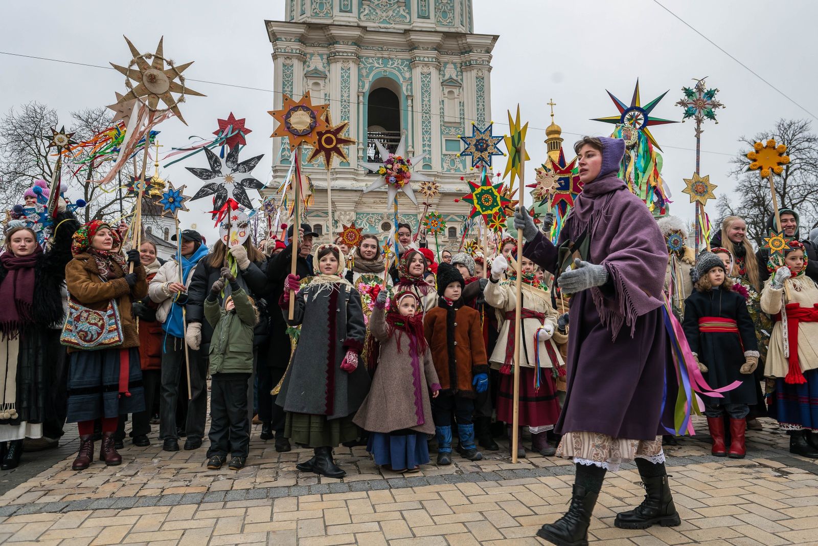 Marsz z gwiazdami bożonarodzeniowymi w Kijowie