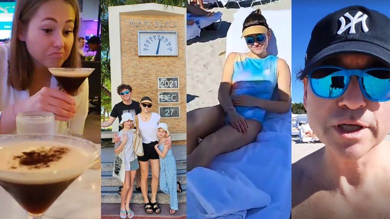 Rubikowie bawią się na wakacjach w Miami: 17-godzinny lot, drinki, kraby i "Janusze" na plaży (ZDJĘCIA)